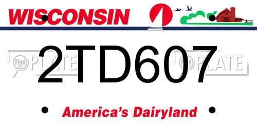2TD607 Wisconsin License Plate