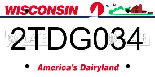 2TDG034 Wisconsin License Plate