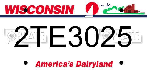 2TE3025 Wisconsin License Plate