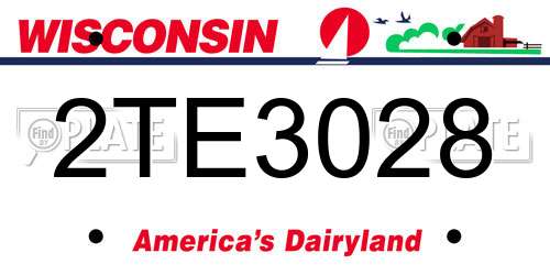 2TE3028 Wisconsin License Plate