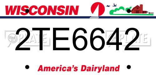 2TE6642 Wisconsin License Plate