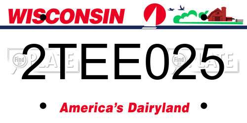 2TEE025 Wisconsin License Plate
