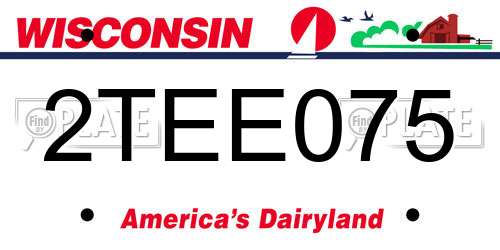 2TEE075 Wisconsin License Plate