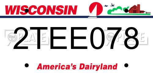 2TEE078 Wisconsin License Plate