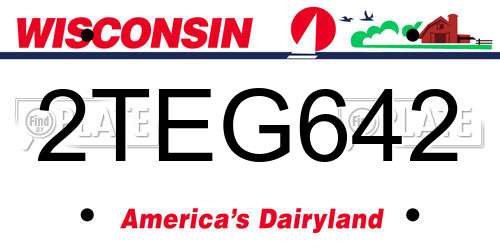 2TEG642 Wisconsin License Plate