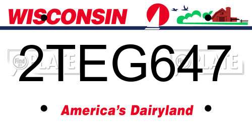 2TEG647 Wisconsin License Plate