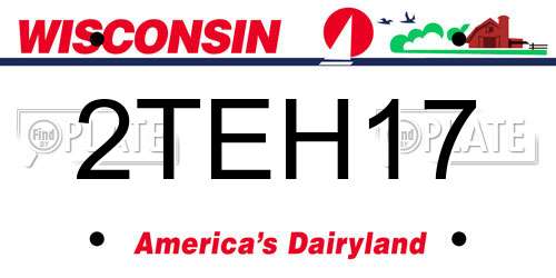 2TEH17 Wisconsin License Plate