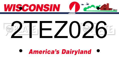2TEZ026 Wisconsin License Plate