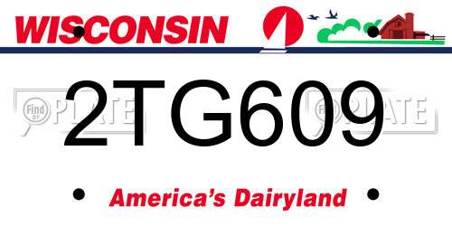 2TG609 Wisconsin License Plate