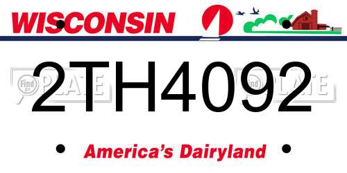 2TH4092 Wisconsin License Plate