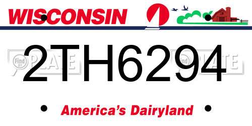 2TH6294 Wisconsin License Plate