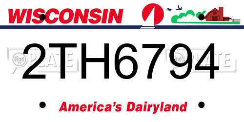2TH6794 Wisconsin License Plate