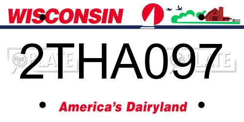 2THA097 Wisconsin License Plate
