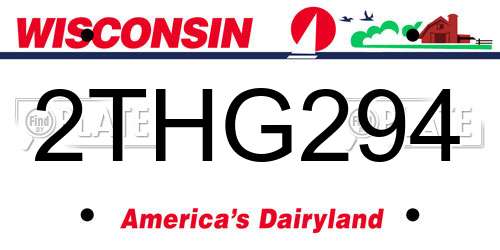 2THG294 Wisconsin License Plate