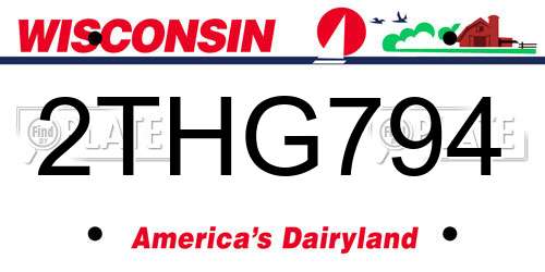 2THG794 Wisconsin License Plate