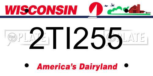 2TI255 Wisconsin License Plate