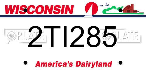 2TI285 Wisconsin License Plate
