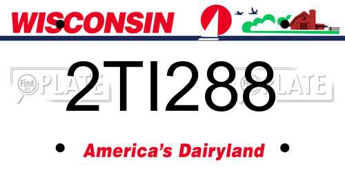 2TI288 Wisconsin License Plate