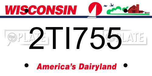 2TI755 Wisconsin License Plate