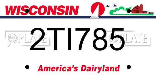 2TI785 Wisconsin License Plate
