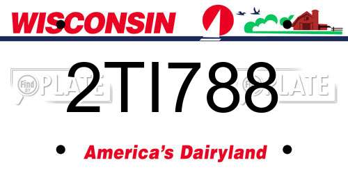 2TI788 Wisconsin License Plate