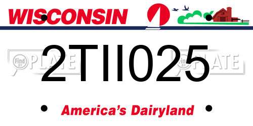 2TII025 Wisconsin License Plate