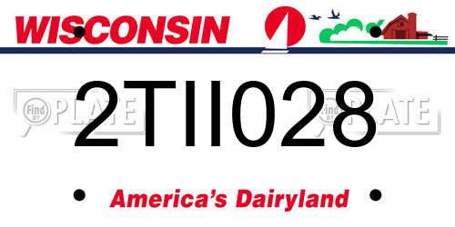 2TII028 Wisconsin License Plate
