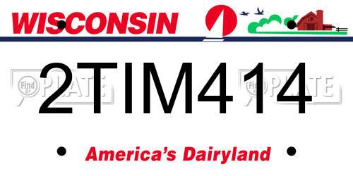 2TIM414 Wisconsin License Plate