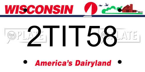 2TIT58 Wisconsin License Plate