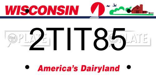 2TIT85 Wisconsin License Plate