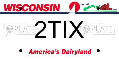 2TIX Wisconsin License Plate
