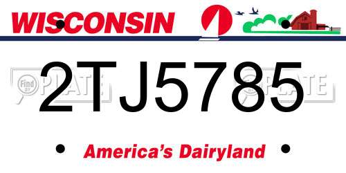 2TJ5785 Wisconsin License Plate