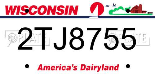 2TJ8755 Wisconsin License Plate