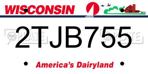 2TJB755 Wisconsin License Plate