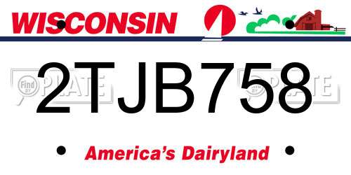 2TJB758 Wisconsin License Plate