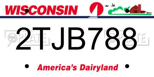 2TJB788 Wisconsin License Plate