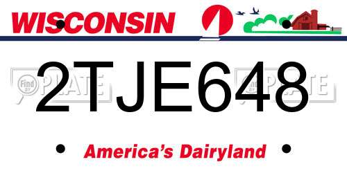 2TJE648 Wisconsin License Plate