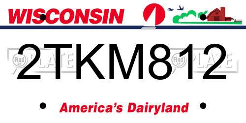 2TKM812 Wisconsin License Plate