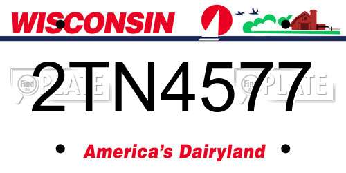 2TN4577 Wisconsin License Plate