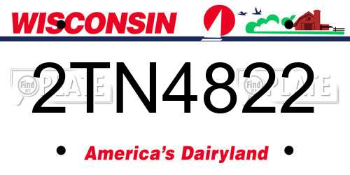 2TN4822 Wisconsin License Plate