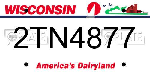 2TN4877 Wisconsin License Plate
