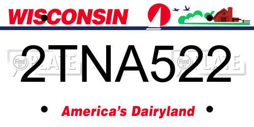 2TNA522 Wisconsin License Plate