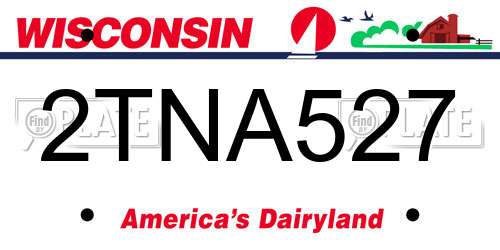 2TNA527 Wisconsin License Plate