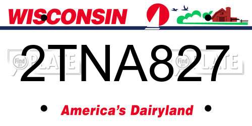 2TNA827 Wisconsin License Plate
