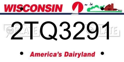 2TQ3291 Wisconsin License Plate