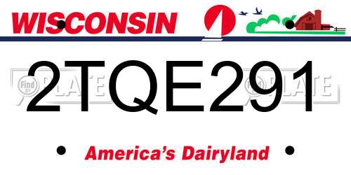 2TQE291 Wisconsin License Plate