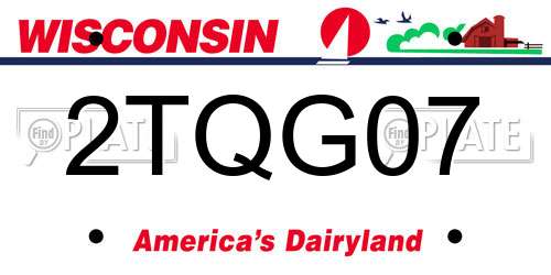 2TQG07 Wisconsin License Plate