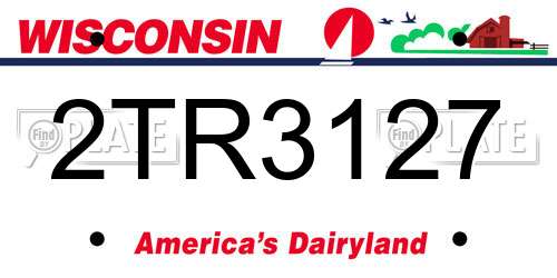 2TR3127 Wisconsin License Plate