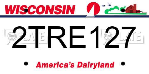 2TRE127 Wisconsin License Plate