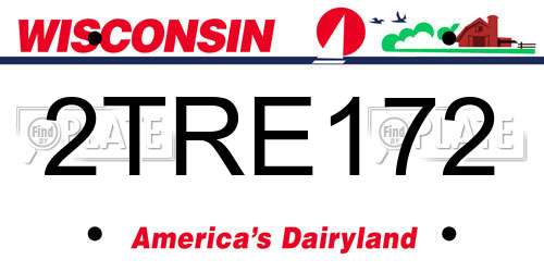 2TRE172 Wisconsin License Plate